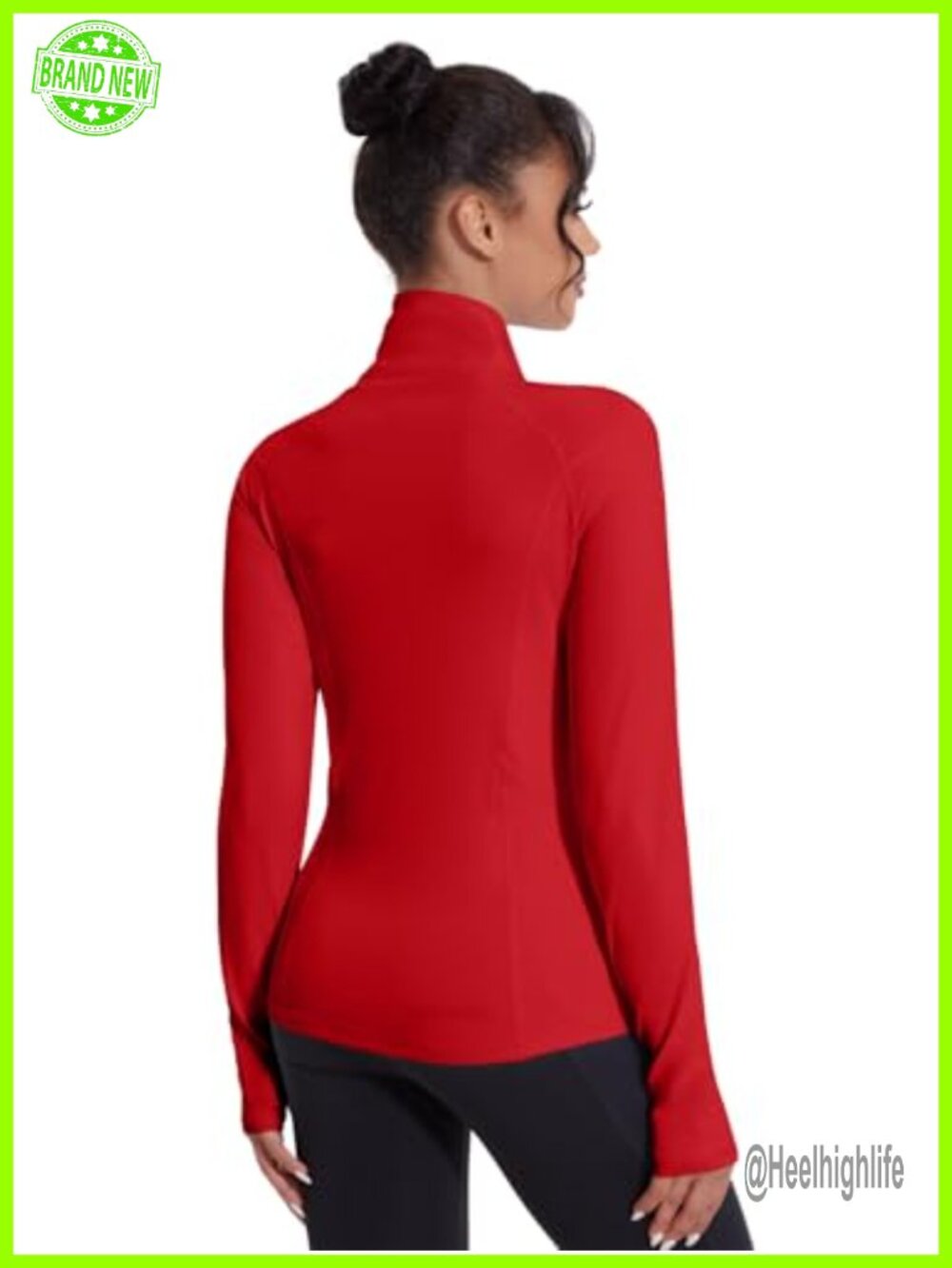 Zip Up Athletic Jacket with Pockets Thumb Holes Stretch Full Zip Running Yoga - Picture 4 of 7